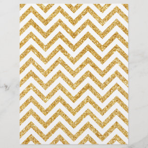 Prospectus 21,6 Cm X 24,94 Cm Parties scintillant d'or blanc Zigzag Stripes Moti