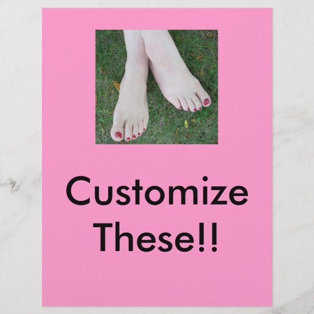 Prospectus 21,6 Cm X 24,94 Cm Pedicure Salon Flyers-Personnaliser ! (Devant)
