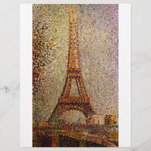Prospectus 21,6 Cm X 24,94 Cm Peinture de Georges Seurat : La Tour Eiffel (1889)