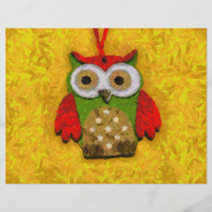 Prospectus 21,6 Cm X 24,94 Cm Peinture de hibou