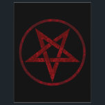 Prospectus 21,6 Cm X 24,94 Cm Pentagram Red Devil<br><div class="desc">Pentagramme rouge, inversé, texturé en cercle, sur arrière - plan noir. Symbole occulte 666</div>