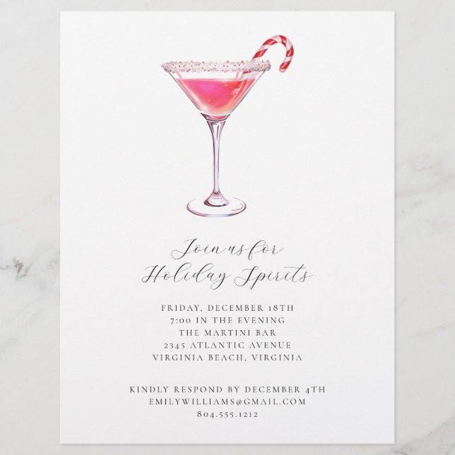 Prospectus 21,6 Cm X 24,94 Cm Pepperment Martini Holiday Cocktail Invitation de  (Devant)