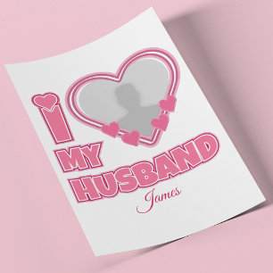 Prospectus 21,6 Cm X 24,94 Cm Personnalisé I Love My Husband - Ajouter Photo & N