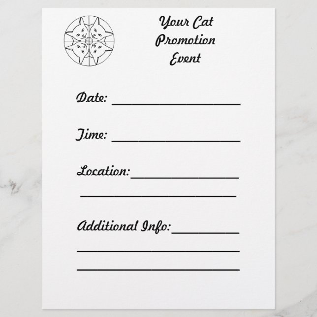 Prospectus 21,6 Cm X 24,94 Cm Personnaliser Kaleidoscope Chats Chat Flyers promo (Devant)