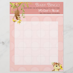 Prospectus 21,6 Cm X 24,94 Cm Petit Singe,  Jeu de Bingo et de Mélange pour Baby