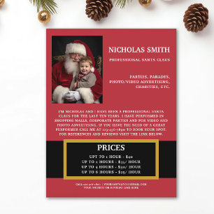 Prospectus 21,6 Cm X 24,94 Cm Photo de promotion de Père Noël professionnel de N