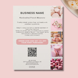Prospectus 21,6 Cm X 24,94 Cm Photo personnalisée QR Social Media Bakery Busines
