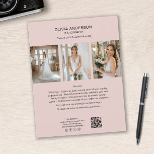 Prospectus 21,6 Cm X 24,94 Cm Photographe Photo QR Réseaux Sociaux Entreprise Ro