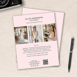 Prospectus 21,6 Cm X 24,94 Cm Photographe Photo QR Social Media Pink Business