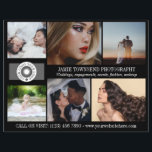 Prospectus 21,6 Cm X 24,94 Cm Photographie noire Logo Photographe professionnel<br><div class="desc">Flyer marketing noir pour un photographe professionnel personnalisé avec vos photos, logos, coordonnées, texte personnalisé et code QR. Flyer photographe professionnel pour promouvoir votre entreprise personnalisée avec six photos sur le côté avec votre logo, nom d'entreprise, slogan et coordonnées. Au verso, ajoutez votre logo, votre code QR et les médias...</div>