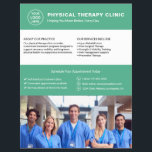 Prospectus 21,6 Cm X 24,94 Cm Physical Therapy Clinic Green Logo Photo QR<br><div class="desc">Professional physical therapy flyer with front-side space for logo, photo, services, key information, and contact details. The back features a QR code to help patients stay connected, along with replaceable social media icons. Ideal for promoting services with a clean, trustworthy layout. Visit the store for more coordinated business marketing designs....</div>