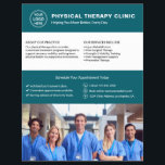 Prospectus 21,6 Cm X 24,94 Cm Physical Therapy Clinic Teal Logo Photo QR<br><div class="desc">Professional physical therapy flyer with front-side space for logo, photo, services, key information, and contact details. The back features a QR code to help patients stay connected, along with replaceable social media icons. Ideal for promoting services with a clean, trustworthy layout. Visit the store for more coordinated business marketing designs....</div>