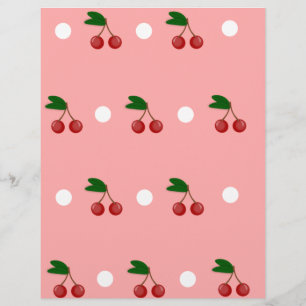 Prospectus 21,6 Cm X 24,94 Cm Pince à savon PInk et Red Cherry Motif