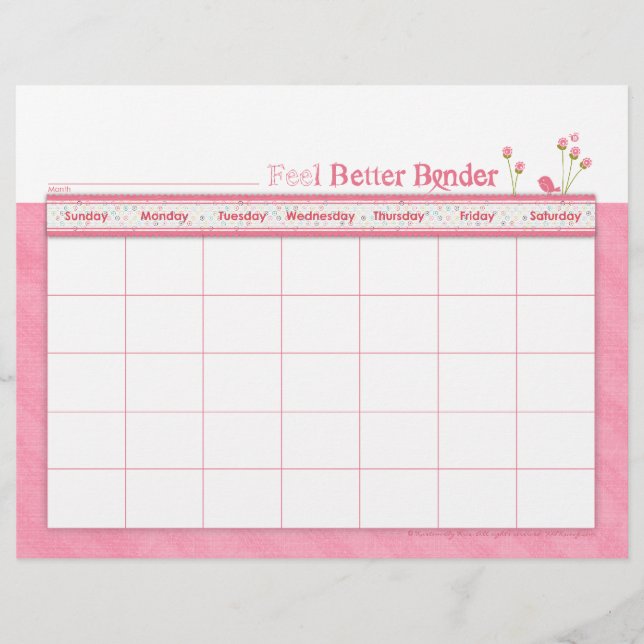 Prospectus 21,6 Cm X 24,94 Cm Pink Fee Better Classeur Calendrier Circulaire (Devant)