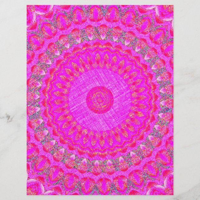 Prospectus 21,6 Cm X 24,94 Cm Pink Kaleidoscope Bulk Scrapbook Paper Pages (Devant)