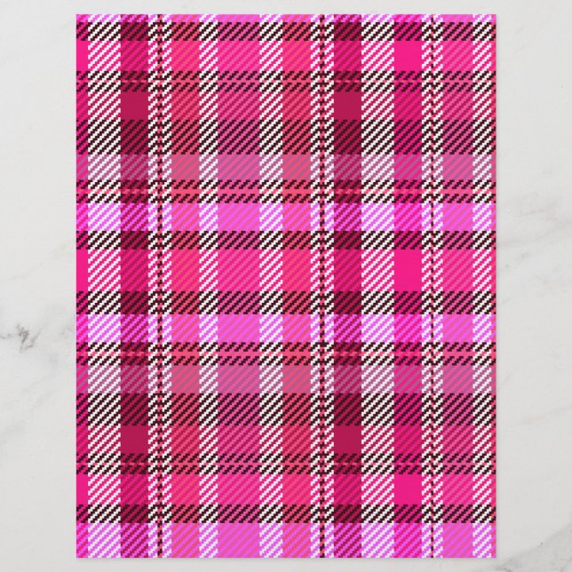 Prospectus 21,6 Cm X 24,94 Cm Pink Plaid Bulk Scrapbook Paper Pages (Devant)