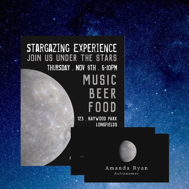 Prospectus 21,6 Cm X 24,94 Cm Planet Mercury, Planetarium, Evénement Publicité (Créateur téléchargé)