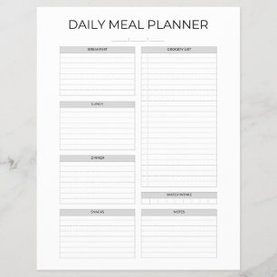 Prospectus 21,6 Cm X 24,94 Cm Planificateur de repas quotidien   Simple design m