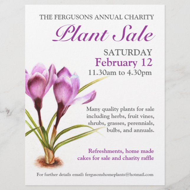 Prospectus 21,6 Cm X 24,94 Cm Plante de printemps vente crocus art promo flyer (Devant)