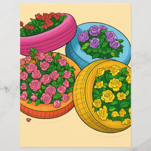 Prospectus 21,6 Cm X 24,94 Cm Planteurs De Pneus Colorés – Jardin Floral Lumineu