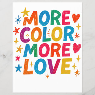 Prospectus 21,6 Cm X 24,94 Cm Plus de couleur, plus d'amour, typographie arc-en-