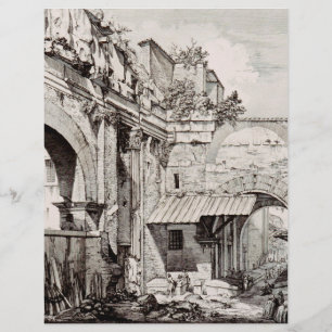 Prospectus 21,6 Cm X 24,94 Cm Portique d'Octavie Rome Art en Noir et Blanc