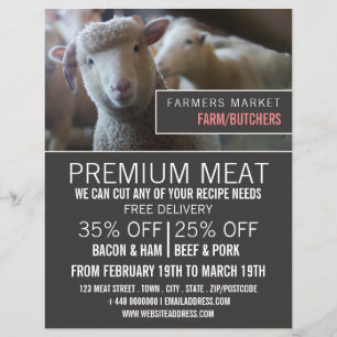 Prospectus 21,6 Cm X 24,94 Cm Portrait de mouton, publicité pour agriculteur et 