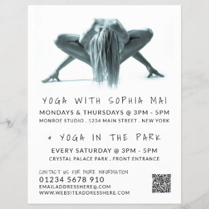 Prospectus 21,6 Cm X 24,94 Cm Pose de yoga, Yoga Classe publicité circulaire