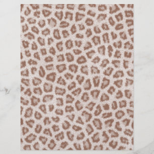 Prospectus 21,6 Cm X 24,94 Cm Poster de animal de cheetah blanc brun Hipster