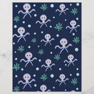Prospectus 21,6 Cm X 24,94 Cm Poulpe sous le motif enfants de la mer