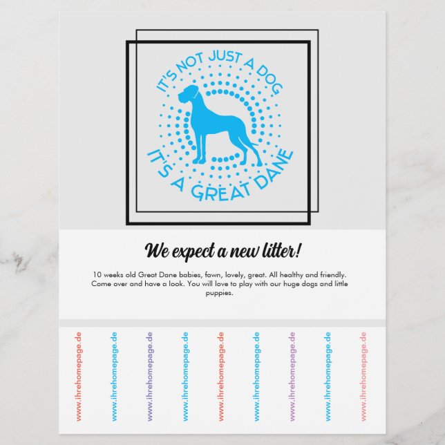 Prospectus 21,6 Cm X 24,94 Cm Pour vendre des chiots Affiche (Devant)