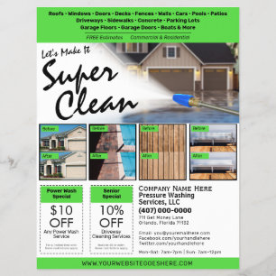 Prospectus 21,6 Cm X 24,94 Cm Pressure Power Washing Flyer EDDM Template