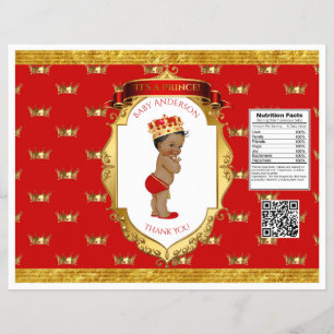 Prospectus 21,6 Cm X 24,94 Cm Prince Afro-Américain Rouge Or Puce Sac Emballage 