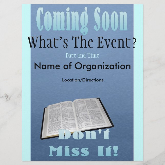 Prospectus 21,6 Cm X 24,94 Cm Prochainement Flyer bleu (Devant)