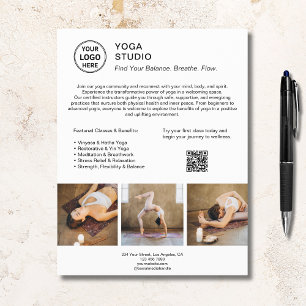 Prospectus 21,6 Cm X 24,94 Cm Professeur de Yoga Enseignant Blanc Promotionnel A