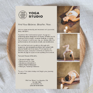 Prospectus 21,6 Cm X 24,94 Cm Professeur de Yoga Instructeur d'entreprise promot