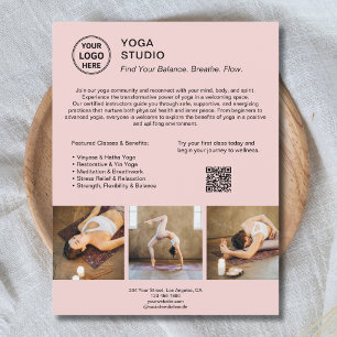Prospectus 21,6 Cm X 24,94 Cm Professeur de Yoga Pink Promotionnels Business