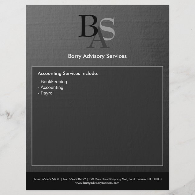 Prospectus 21,6 Cm X 24,94 Cm Professionnel élégant moderne Gris noir Flyer (Devant)