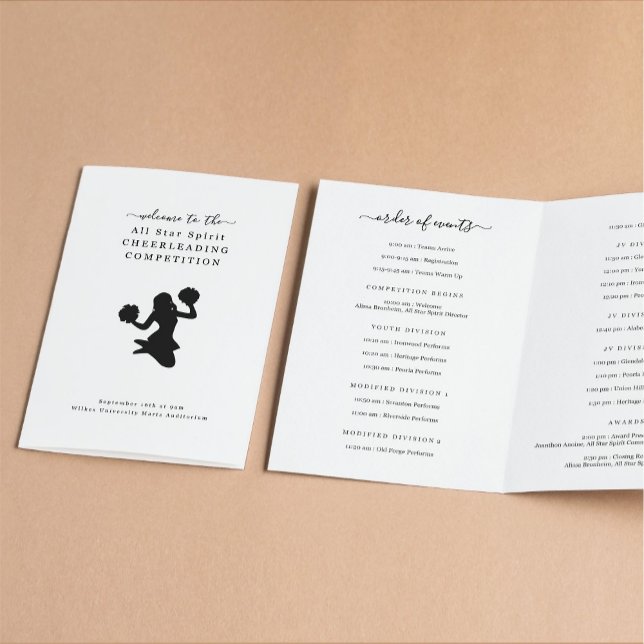 Prospectus 21,6 Cm X 24,94 Cm Programme de Concours Cheer & Dance Cheer (Créateur téléchargé)
