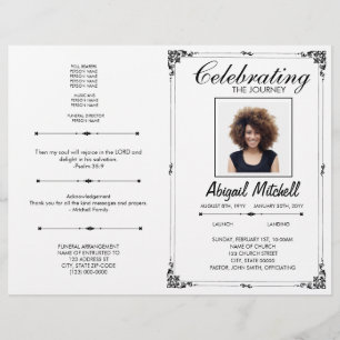 Prospectus 21,6 Cm X 24,94 Cm Programme de Funérailles   Célébration du Voyage  