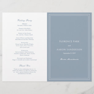 Prospectus 21,6 Cm X 24,94 Cm Programme de mariage catholique bon marché bleu po