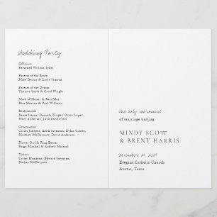 Prospectus 21,6 Cm X 24,94 Cm Programme de mariage catholique moderne minimalist