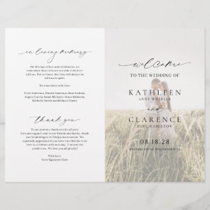 Prospectus 21,6 Cm X 24,94 Cm Programme de mariage élégant et économique à photo
