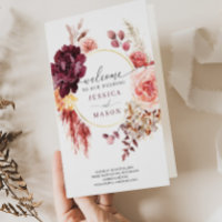 Programme de mariage en laiton Pampas Boho plié