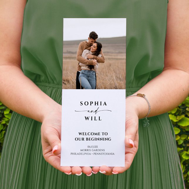 Prospectus 21,6 Cm X 24,94 Cm Programme de mariage moderne Whimsy triplé (Créateur téléchargé)