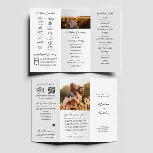 Prospectus 21,6 Cm X 24,94 Cm Programme de mariage trifolié infographie chronolo