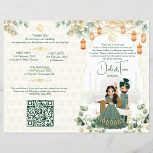Prospectus 21,6 Cm X 24,94 Cm Programme des rituels mariages hindous en or vert