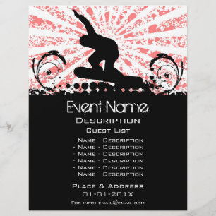 Prospectus 21,6 Cm X 24,94 Cm Promotion d'événement de snowboard