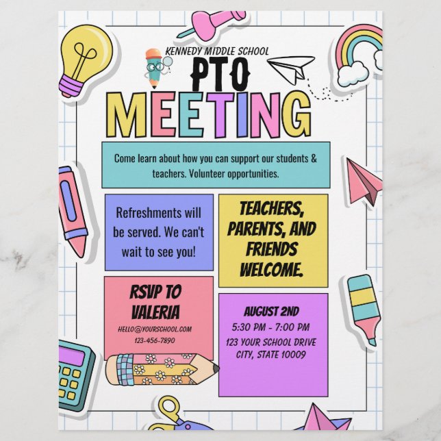 Prospectus 21,6 Cm X 24,94 Cm PTO Meeting Flyer (Devant)