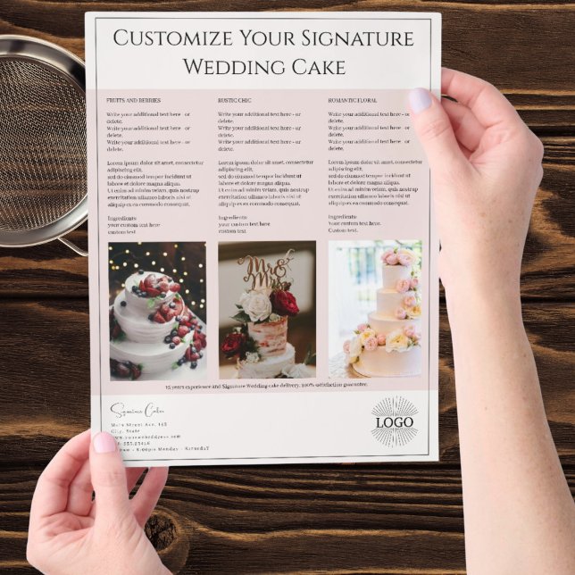 Prospectus 21,6 Cm X 24,94 Cm Publicité sur gâteaux (Cake Advertising Flyer)